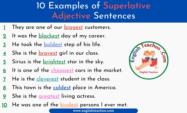 امثلة على قاعدة comparative and superlative forms of adjectives 