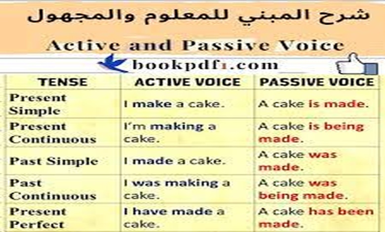 امثلة على قاعدة passive voice
