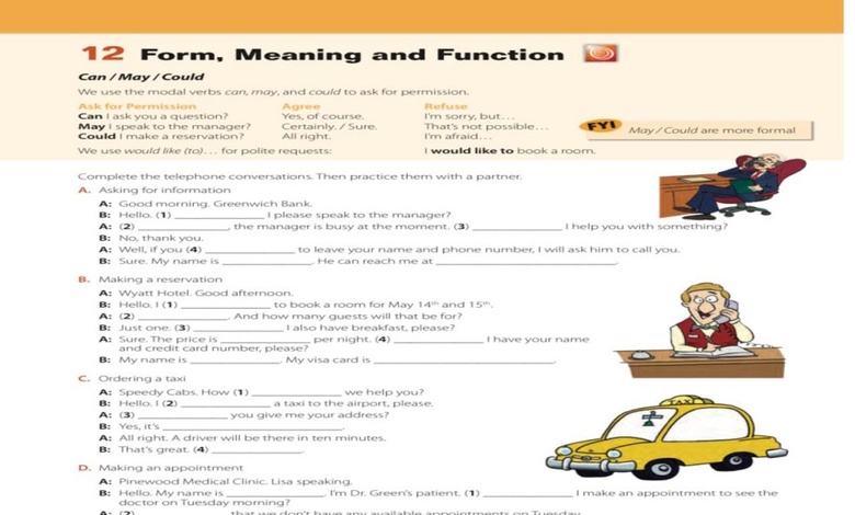 امثله على قاعدة form meaning and function