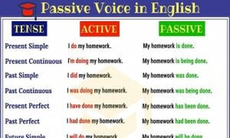 امثله على قاعدة the passive