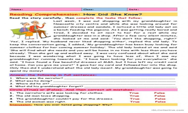 تدريبات على comprehension
