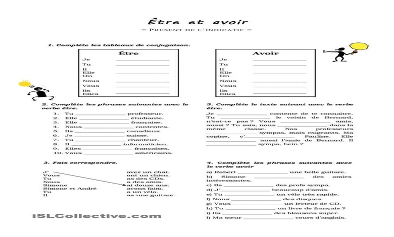 تدريبات على verb avoir