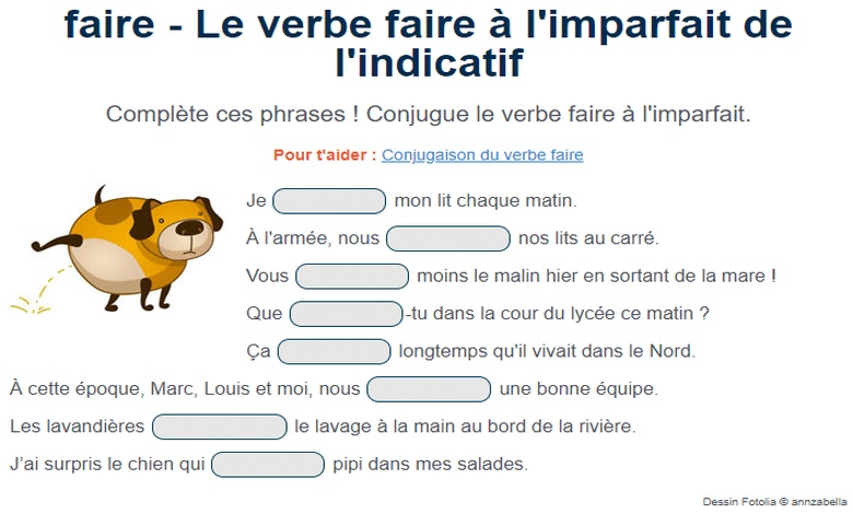 تدريبات على فعل faire