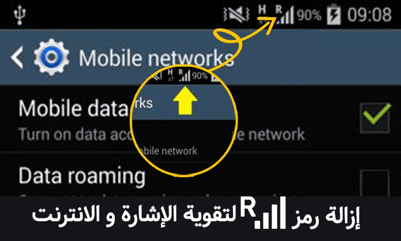 حل مشكلة ظهور حرف r فوق الشبكة