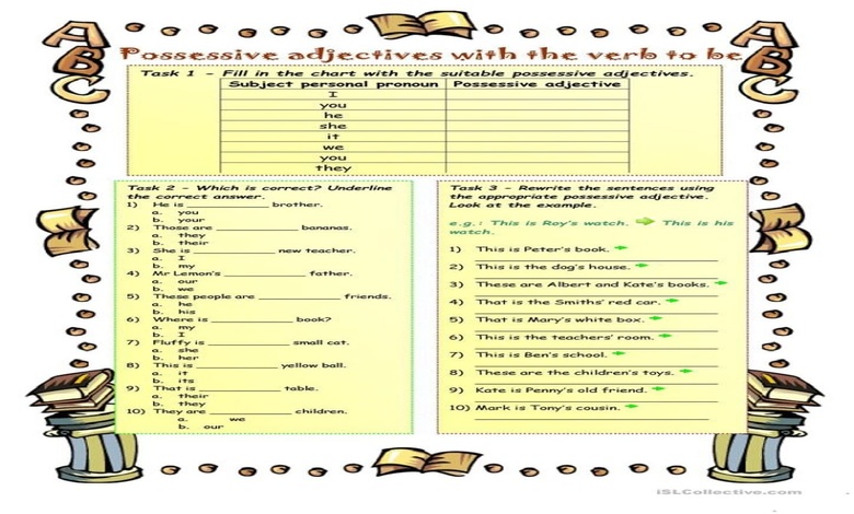 شرح possessive adjectives