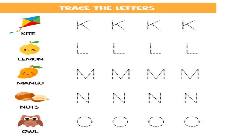 ورقة عمل الحروف الانجليزية
