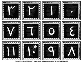 ارقام مزخرفة