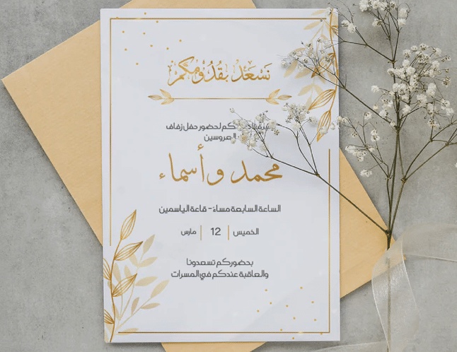 بطاقة دعوة عقد قران جاهزة