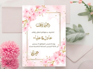 بطاقة دعوة عقد قران جاهزة