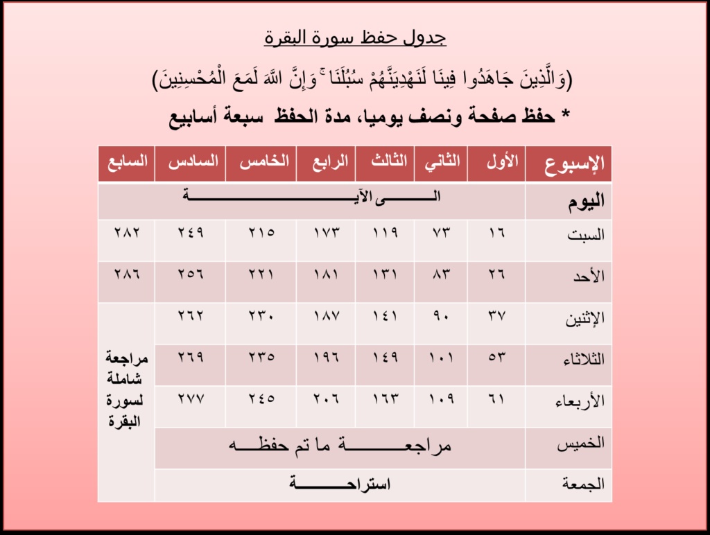 تجربتي في حفظ سورة البقرة