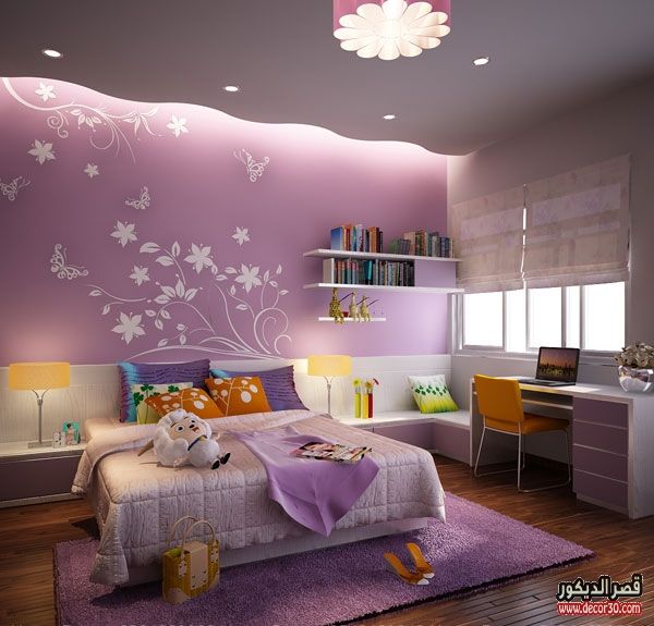 جبس بورد غرف نوم بنات