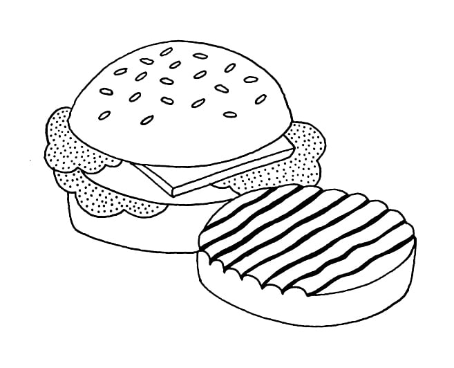 رسومات تلوين همبرجر