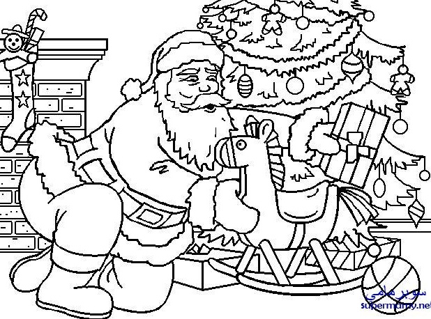 رسومات للتلوين عن بابا نويل