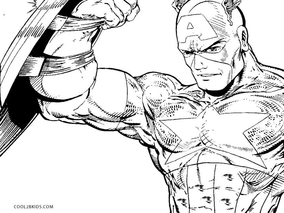رسومات للتلوين كابتن امريكا