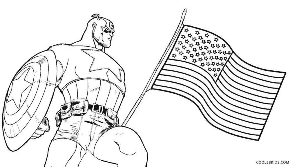 رسومات للتلوين كابتن امريكا