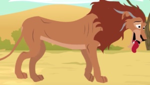 قصص اطفال قصيرة بالصور : قصة الأسد العجوز