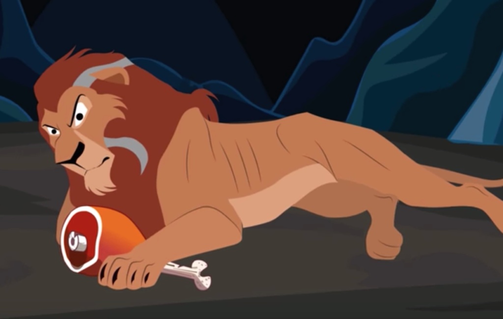 قصص اطفال قصيرة بالصور : قصة الأسد العجوز