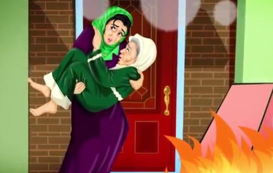 قصص عن بر الوالدين مؤثرة جدا : هذه المرأة الصالحة نشب حريق هائل في بيتها ثم كانت المفاجئة