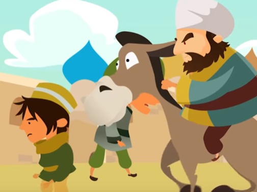 قصص قبل النوم مضحكة : جحا وابنه والحمار