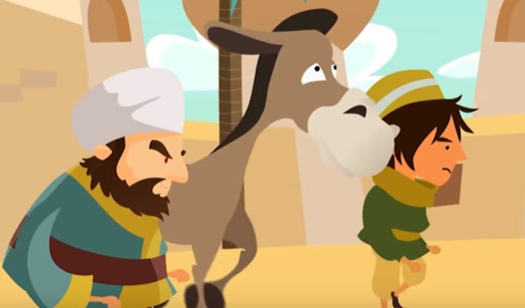 قصص قبل النوم مضحكة : جحا وابنه والحمار