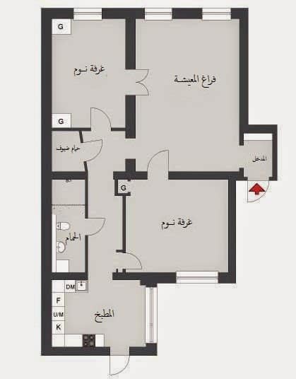 مخططات شقق كبيرة