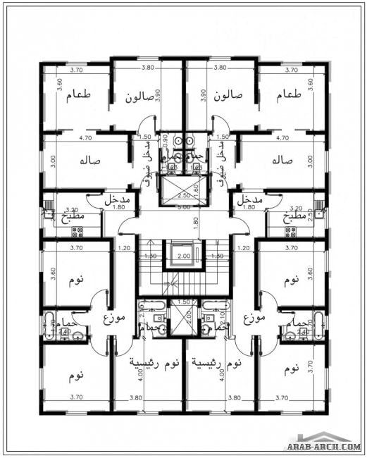 مخططات شقق كبيرة