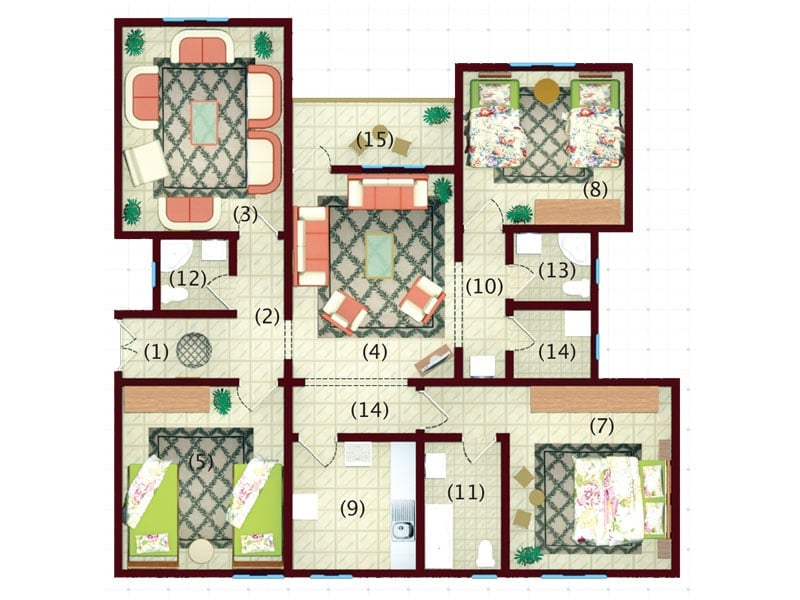 مخططات شقق كبيرة