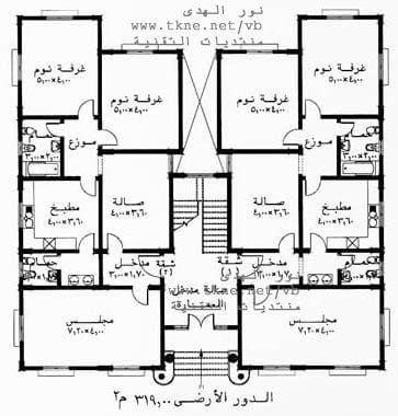 مخططات شقق كبيرة