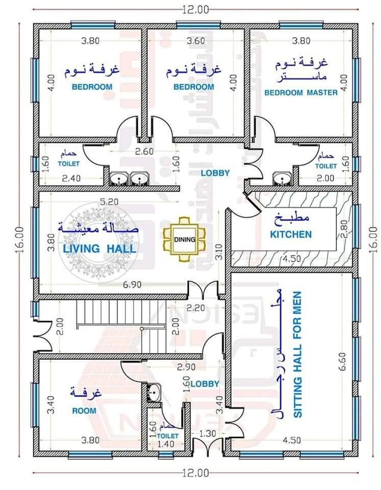 مخططات منازل 12*12