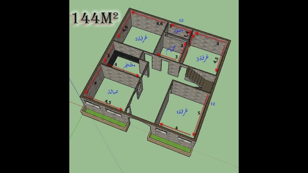 مخططات منازل 12*12