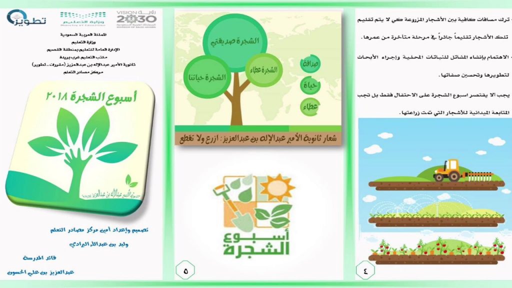 مطوية عن اسبوع الشجرة جاهزة للطباعة