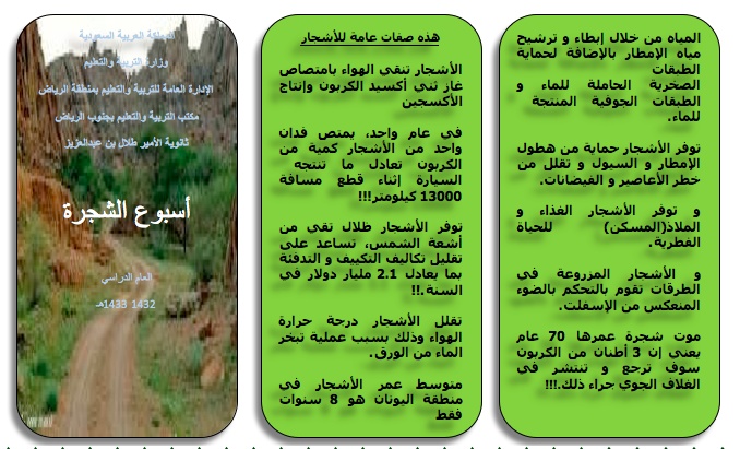 مطوية عن اسبوع الشجرة جاهزة للطباعة