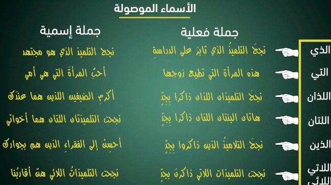 جمل فيها كلمة اللواتي