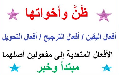 جمل فيها مفعولين اصلهما مبتدأ وخبر