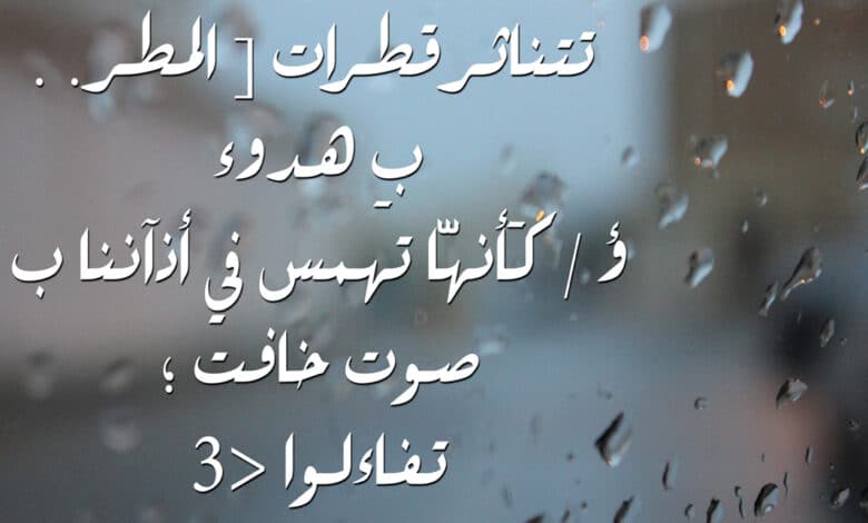 خواطر عن المطر والشتاء