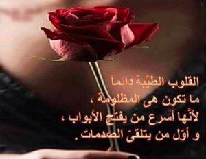 كلام جميل عن القلوب الطيبة